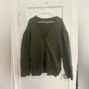 Gap Olive Green Cardigan Sweater Button Front Cozy